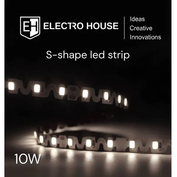 LED стрічка  10Вт 12В SMD2835 120 діодів, теплий білий 3000K, серія S-Shape, гарантія 3 роки