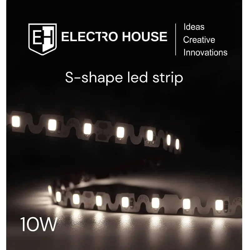 S-Shape1.jpg LED стрічка 10Вт 12В SMD2835 120 діодів, холодний білий 6500К, серія S-Shape, гарантія 3 роки - Зображення 1