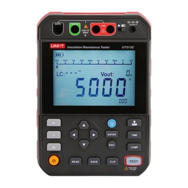 Мегаомметр UNI-T UT513C, цифровий, 5 000 000 МОм, 5000 В