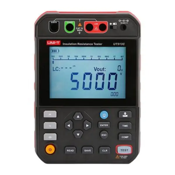 Мегаомметр UNI-T UT513C, цифровий, 5 000 000 МОм, 5000 В