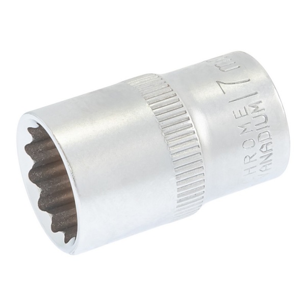 Головка торцева MASTERTOOL 12-гранна ½" 17 мм L 40 мм CrV 78-0617