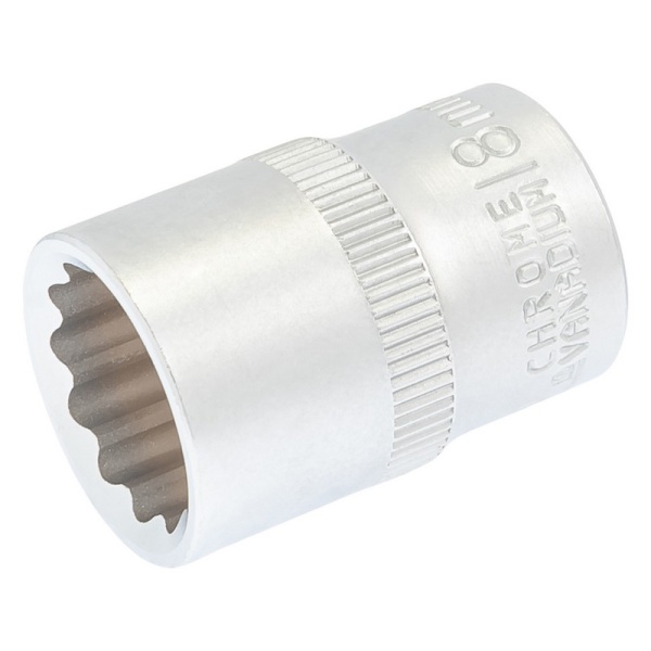 Головка торцева MASTERTOOL 12-гранна ½" 18 мм L 40 мм CrV 78-0618