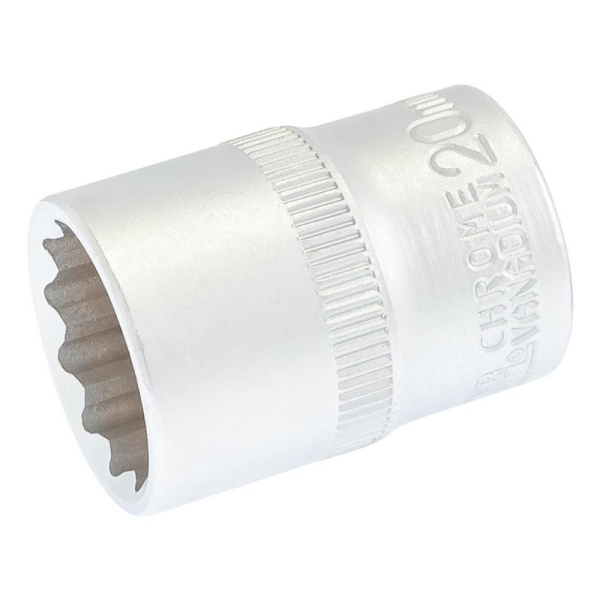 Головка торцева MASTERTOOL 12-гранна ½" 20 мм L 40 мм CrV 78-0620