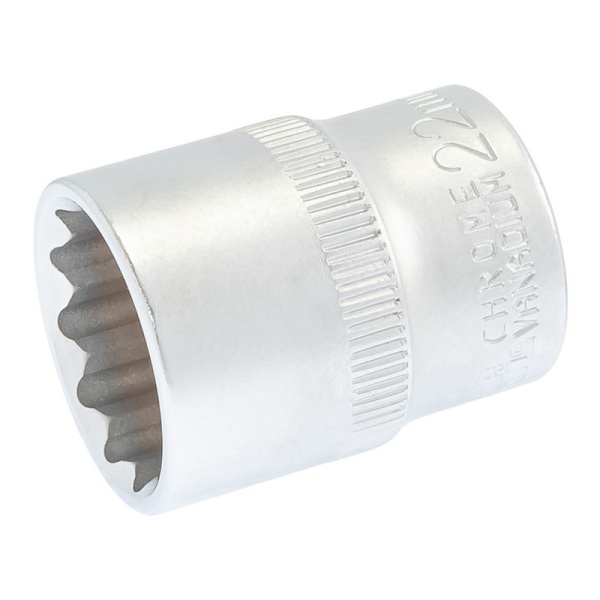 Головка торцева MASTERTOOL 12-гранна ½" 22 мм L 40 мм CrV 78-0622
