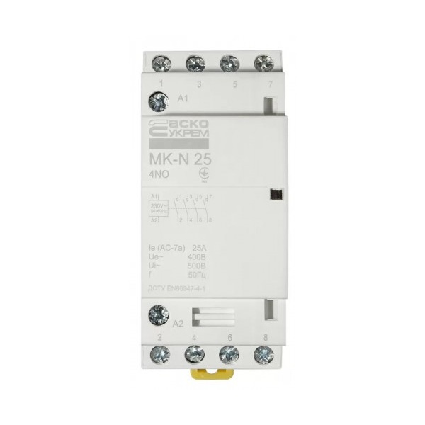 Модульний контактор MK-N 4P 25A 4NO 220V