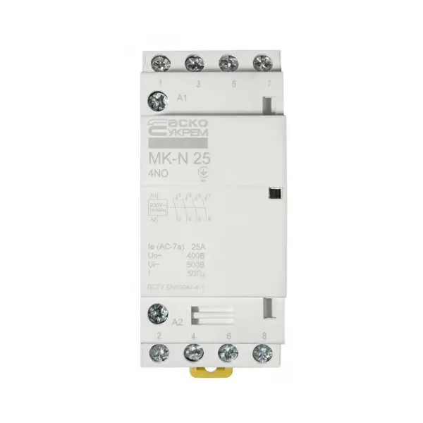 Модульний контактор MK-N 4P 25A 4NO 220V