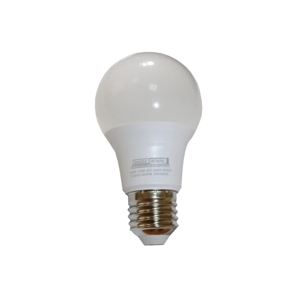 Лампа світлодіодна LED Bulb-A60-12W-E27-220V-6500K-1100L SILVER TNSy