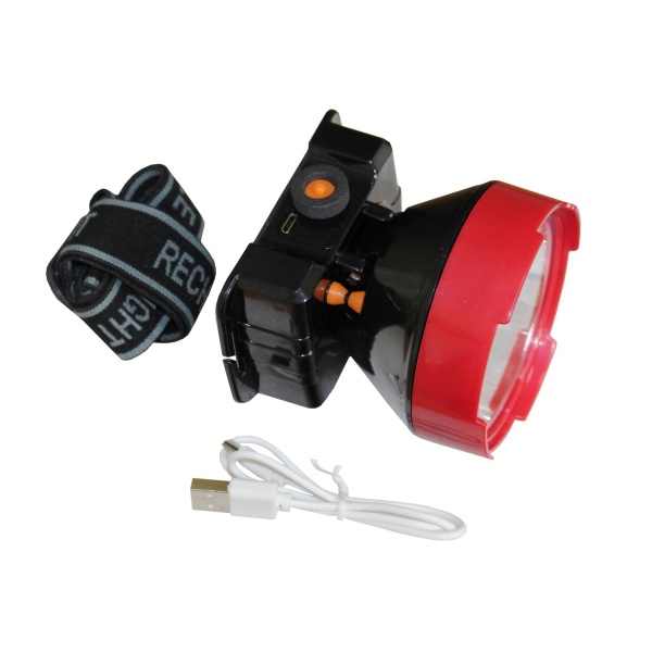 Налобний ліхтар LED HL6 5W 6500K 3/10H 100/300L bat: 3,7V 2A IP53 Red/Black TNSy