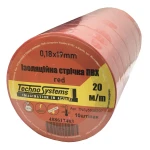 Стрічка ізоляційна ПВХнг 0,18х19мм червона 20м TNSy