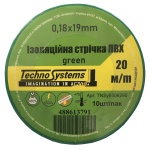 Стрічка ізоляційна ПВХнг 0,18х19мм зелена 20м TNSy - Зображення 2
