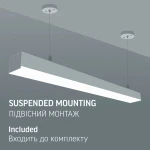 LED світильник лінійний VIDEX BN03 30W 0.6М 5000K 220V Black - Зображення 4