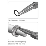 Круглогубці для зняття стопорних кілець Extra Long (розжим прямі) TOPTUL DCBJ1381 - Зображення 3