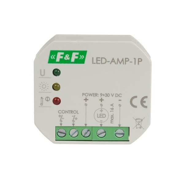 Підсилювач сигналу живлення LED-AMP-1P, для СВІТЛОДІОДНОГО освітлення в коробку прихованого монтажу