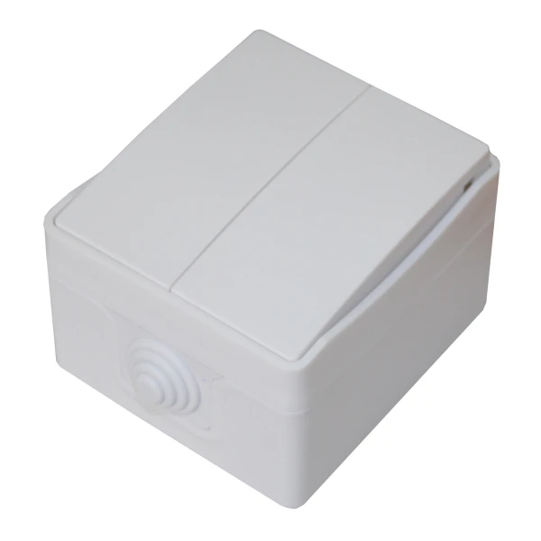 Вимикач зовн. устан. 2-кл. білий IP54 TNSy SURFACE TNSy