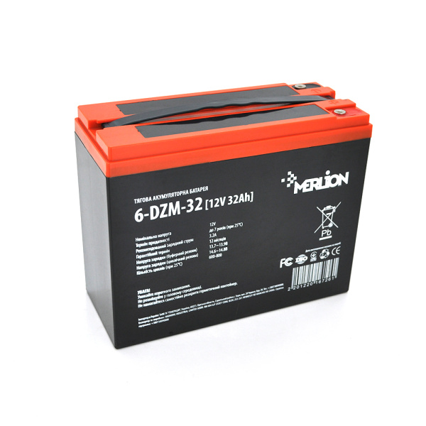Тягова аккумуляторна батарея AGM MERLION 6-DZM-32, 12V 32Ah M5 (263 x 75 x 170) Q2