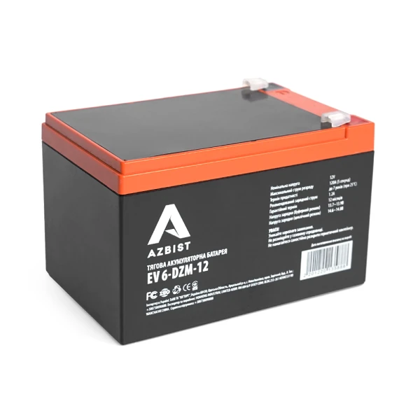 Тягова акумуляторна батарея AGM AZBIST 6-DZM-12, 12V 12Ah  F2 (151х98х101 мм)  Black Q3