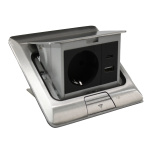 Розетка для підлоги з заземленням врізна 16А + 2USB (type C+A) 2.4А, IP44 , алюміній