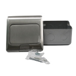 Розетка для підлоги з заземленням врізна 16А + 2USB (type C+A) 2.4А, IP44 , алюміній - Зображення 3