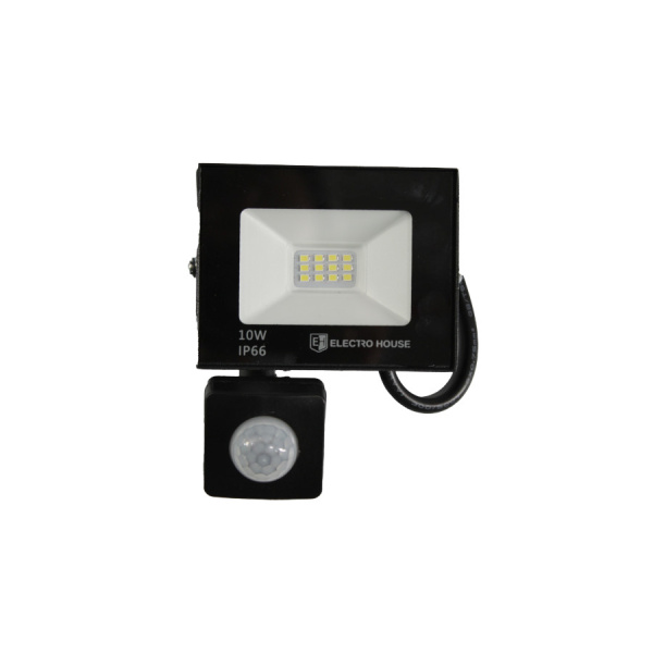 LED прожектор з датчиком руху 10Вт  1000 Лм  6500К   холодний білий  SMD2835