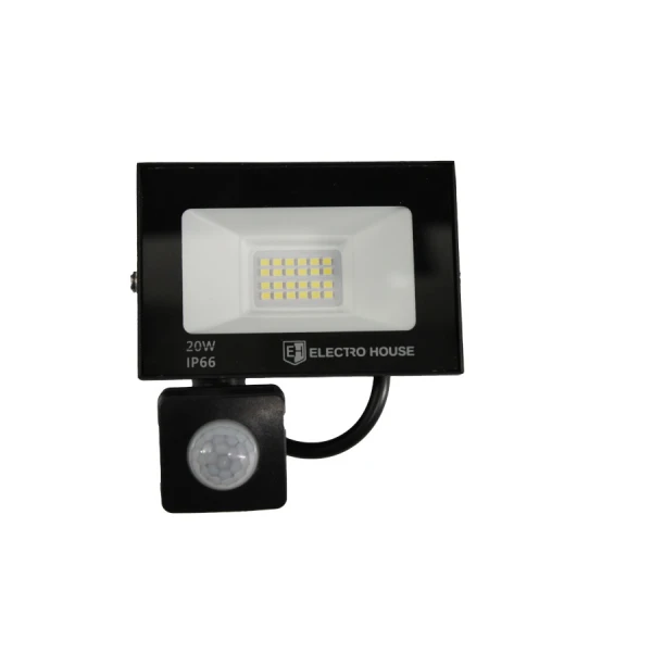 LED прожектор з датчиком руху 20Вт  2000 Лм   6500К   холодний білий  SMD2835