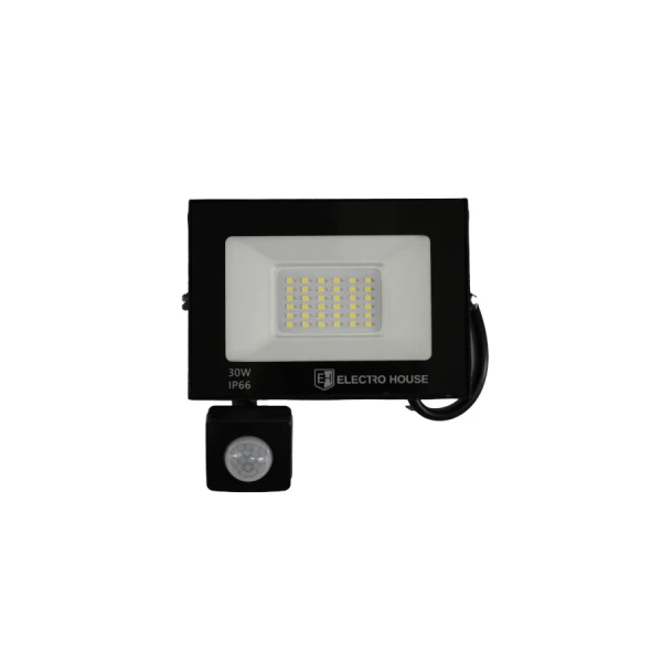 LED прожектор з датчиком руху 30Вт  3000 Лм  6500К   холодний білий  SMD2835