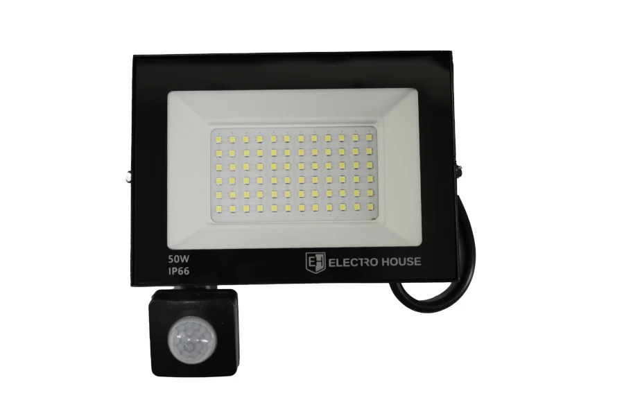 EH-FDLS-50W_2.jpg LED прожектор з датчиком руху 50Вт 5000 Лм 6500К холодний білий SMD2835 - Зображення 1