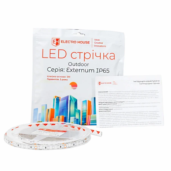 LED стрічка 14Вт 12В 180 діодів, янтарний,  IP65 , серія Externum IP65 , гарантія 3 роки