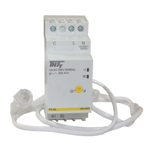 Реле сутінкове РС-2д 2мод 220-240VAC (1N/Ox25A_AC1) 5-100Iux з датчиком TNSy