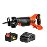 GTM Пила шабельна акум. RS18/150BL 18В, 0-3000х/хв, дерево/кол.мет/сталь-150/22/10мм, +акум. 4Аг, зарядний пристрій