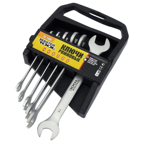 Ключі ріжкові MASTERTOOL PROFI COLD STAMPED набір 6 шт (6х7-16х17 мм) CrV DIN3110 70-1106
