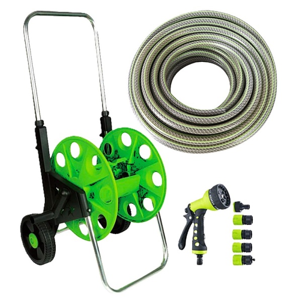 Котушка зі шлангом MASTERTOOL ½" 50 м з телескопічною ручкою на колесах 92-8800