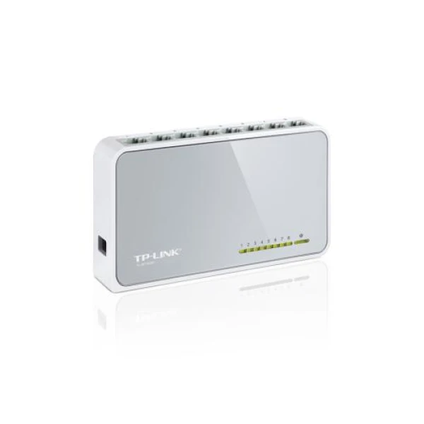 Комутатор TP-LINK TL-SF1008D, White/Gray, 8-портовий, 10/100 Мбіт/с, некерований, пластиковий корпус