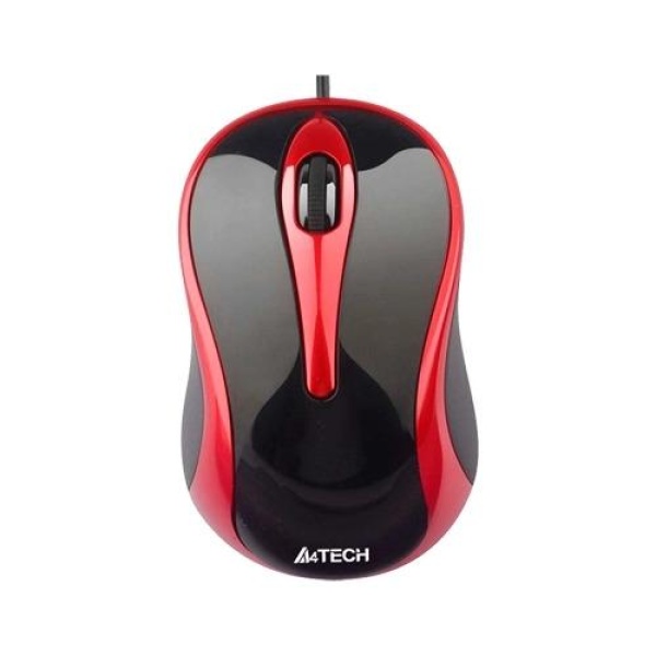 Миша A4Tech N-350-2, Black/Red, USB, оптична, 1200 dpi, 3 кнопки, колесо 4D, V-Track
