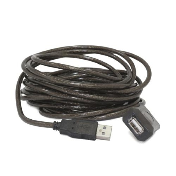 Кабель USB 2.0 AM - USB AF, 10 м, Black, Cablexpert, активний (UAE-01-10M)