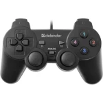 Геймпад Defender Omega, Black, USB, для ПК, вібрація, 12 кнопок, 2 аналогових стику, D-Pad (64247)