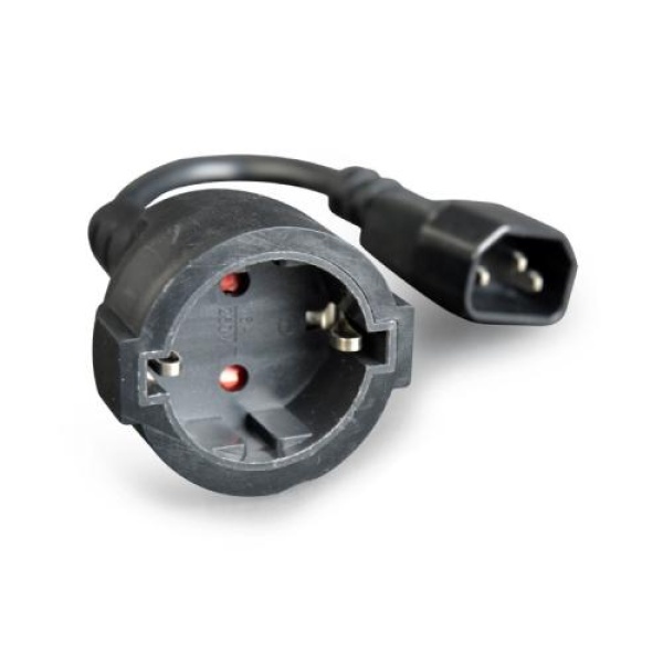 Кабель живлення від мережі, Black, 15 см, Cablexpert, IEC C14 - CEE 7/4, 3x0.75 мм² (PC-SFC14M-01)