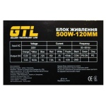 Блок живлення 500 Вт, GTL, Black, 120 мм, 2xMolex / 4xSATA / 1x6-pin / 1x4+4-pin / 1x20+4-pin, захист SCP / OCP / OVP / UVP (GTL-500-120) - Зображення 4