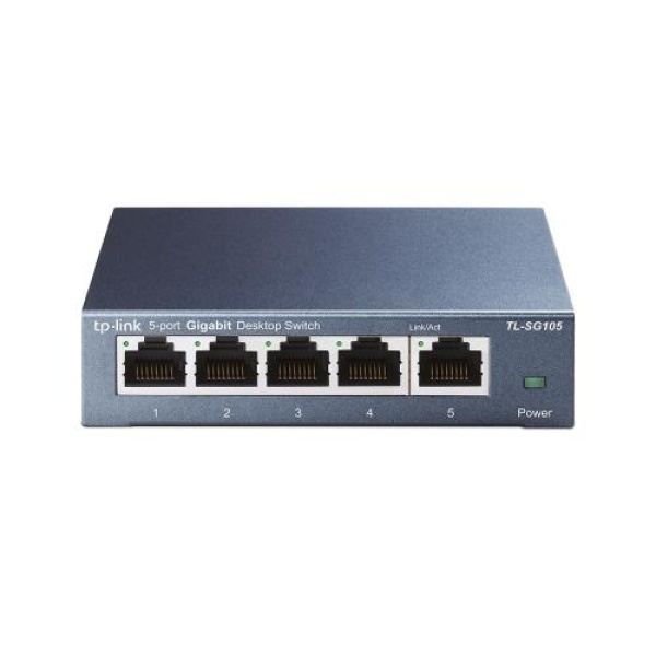 Комутатор TP-LINK TL-SG105, 5x100/1000 Mb/s, металевий корпус, некерований