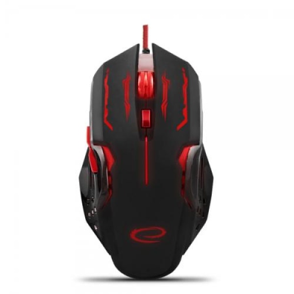 Миша Esperanza MX403 "Apache", Black/Red, USB, оптична, 800 - 2400 dpi, 6 кнопок, 1.5 м (EGM403R)