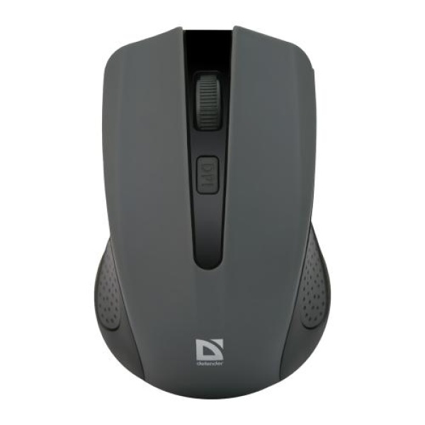 Миша бездротова Defender Accura MM-935, Gray/Black, USB, оптична, 800/1200/1600 dpi, 4 кнопки, 2xAAA, покриття "Soft Touch" (52936)