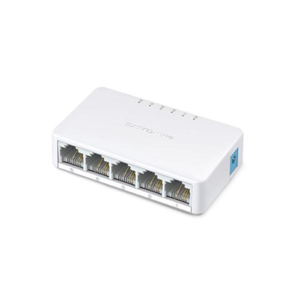Комутатор Mercusys MS105, 5x10/100 Mb/s, пластиковий корпус, некерований