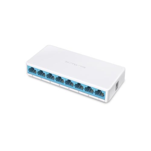Комутатор Mercusys MS108, 8x10/100 Mb/s, пластиковий корпус, некерований