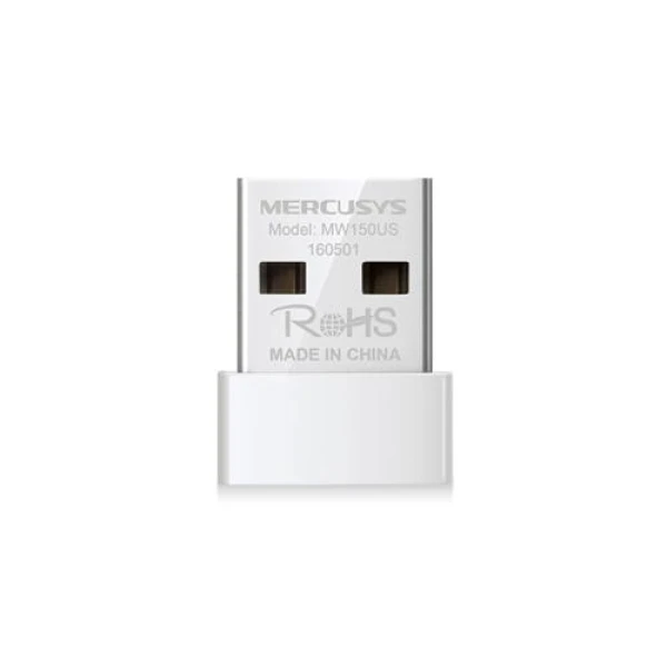 Мережевий адаптер Mercusys MW150US, White, USB, WiFi 4, 2.4 GHz (150 Мбіт/с), Nano, 1 внутрішня антена