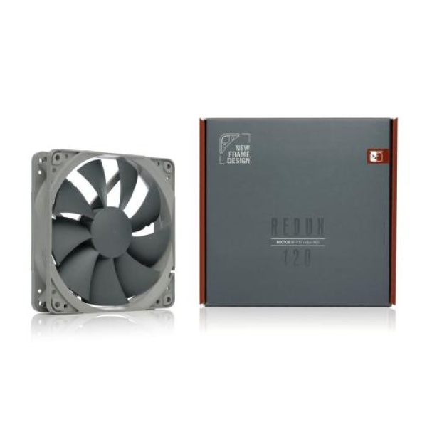 Вентилятор 120 мм, Noctua NF-P12 redux-900, Black, 120x120x25 мм, 900 RPM, 29,7 dB, SSO2 Bearing, 3-pin, 12 V / 0,05 A, Low-Noise Adapter (L.N.A.), компенсатори вібрації