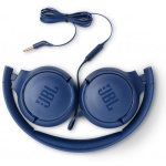 Навушники JBL Tune 500, Blue, 3.5 мм, мікрофон, однокнопковий пульт керування, технологія "Pure Bass", складний дизайн, підтримка Siri та Google Now (JBLT500BLU) - Зображення 5