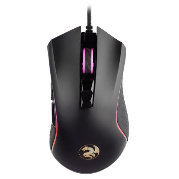 Миша 2E MG340 GAMING, Black, USB, оптична, 1200/2400/3200 dpi, RGB-підсвічування, 7 кнопок, сенсор Avago A5050, 1.8 м (2E-MG340UB)