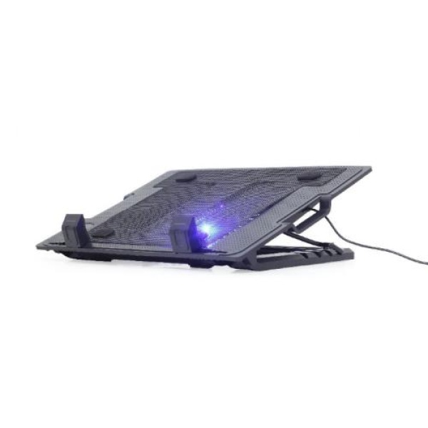 Підставка для ноутбука до 17" Gembird NBS-1F17T-01, Black, 1x150 мм fan, розмір - 370х265х33 мм, 578 г