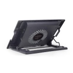 Підставка для ноутбука до 17" Gembird NBS-1F17T-01, Black, 1x150 мм fan, розмір - 370х265х33 мм, 578 г - Зображення 3