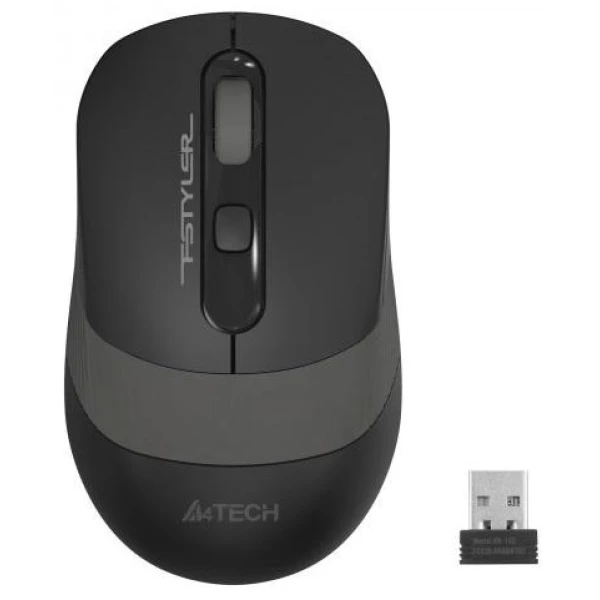 Миша A4Tech Fstyler FG10S 2000dpi Black+Grey, USB, Wireless, безшумна