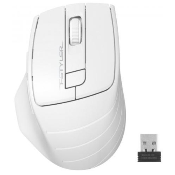 Миша A4Tech Fstyler FG30S, White, USB, бездротова, оптична, безшумна, 1000/1600/2000 dpi, 125 Hz, 6 кнопок, 1xAA